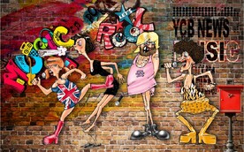 欧美风MUSIC复古KTV壁画