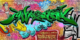 欧美风头涂鸦餐饮酒吧背景墙壁画