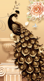 装饰画 孔雀 牡丹花