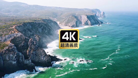 短视频素材航拍大海悬崖美景