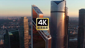 航拍现代科技商务建筑群摩天大楼