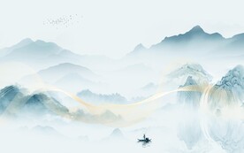 大气新中式无框画 文件分层 