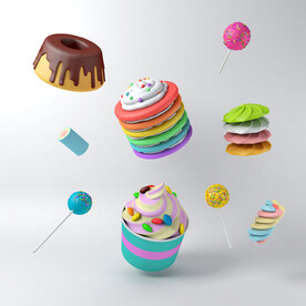 C4D甜品糖果素材