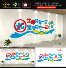 预防溺水校园安全教育文化墙