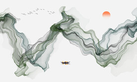 抽象水墨山水背景