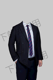 半身黑色西装模板