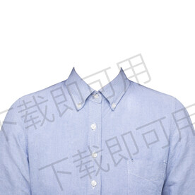 男士证件照蓝色衬衫