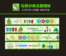 垃圾分类墙绘墙画图片