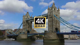 短视频素材泰晤士大桥游船车辆