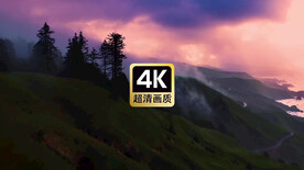 短视频素材海景远山烟雾树林