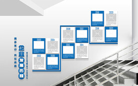 楼梯企业发展历程文化墙