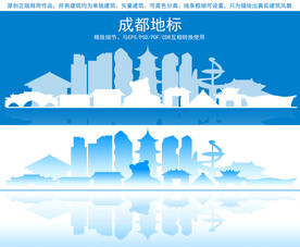 成都地标建筑剪影