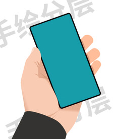 手持手机手绘分层图
