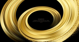 金色粒子曲线背景