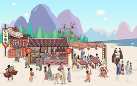 古代赶集画 工装