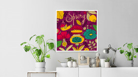 50X50厘米版画素材矢量花朵