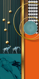 抽象几何玄关装饰画