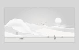 矢量山水杭州西湖三潭印月