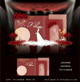 红色婚礼背景图片