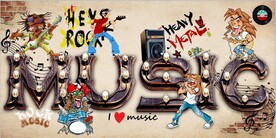 复古MUSIC音乐KVT背景墙