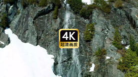 短视频素材雪山顶瀑布美景