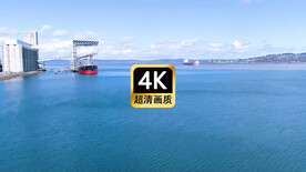 短视频素材航拍码头上的游轮