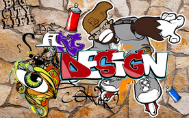 砖墙艺术涂鸦街头工装背景墙