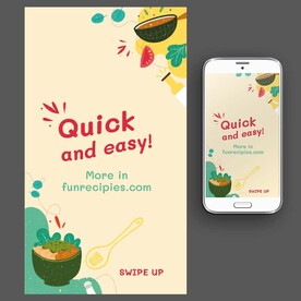 素食面条简餐卡通矢量手绘海报