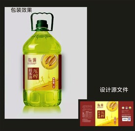 食用油包装效果图和平面图 