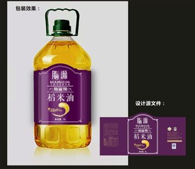 食用油包装效果图和平面图 