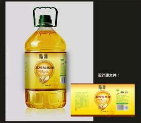 食用油包装效果图和平面图 
