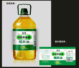 食用油包装效果图和平面图 
