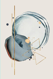 北欧抽象金色几何油画玄关装饰画