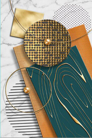 北欧立体抽象几何装置无框画