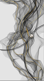 北欧风抽象金色水墨玄关装饰画
