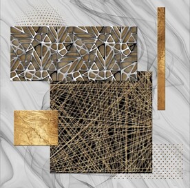 北欧立体抽象几何装置无框画