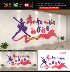 舞蹈室艺术培训文化墙