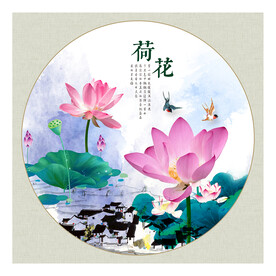 水墨艺术荷花图片 