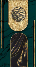 北欧抽象金色几何玄关装饰画