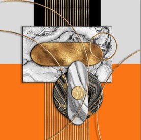 北欧风抽象几何图案玄关装饰画