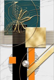 北欧风抽象几何图案玄关装饰画