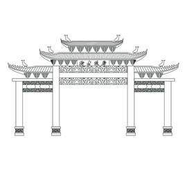 吉安庐陵老街线稿