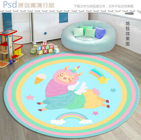 卡通圆形地毯