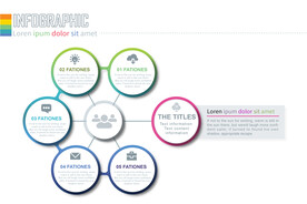 商务PPT六个分项信息图表流程