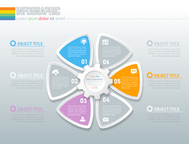 商务PPT六个分项信息图表布局