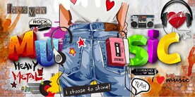 欧美风MUSIC酒吧KTV壁画