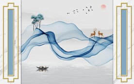 大理石纹  飘带鹿