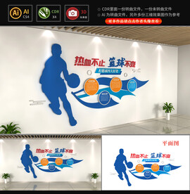 校园篮球文化墙