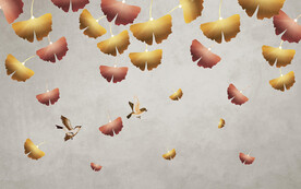 花鸟画银杏背景墙