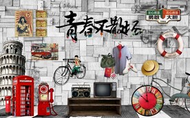复古怀旧青春背景墙图片